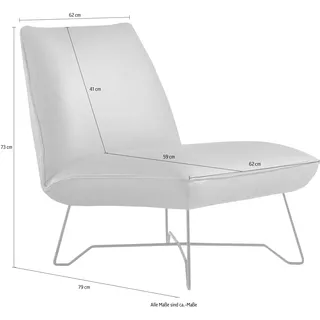 Egoitaliano Sessel Lia Loungesessel Leder 62 x 73 x 79 cm Grau