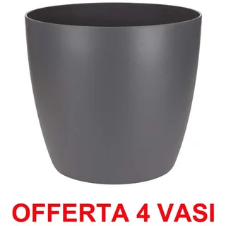 ANGEBOT 4 BLUMENTOPF BRUSSELS RUND MINI 10,5CM ANTHRAZIT ELHO