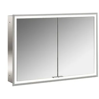 emco prime Lichtspiegelschrank, 1000 mm, 2 Türen, Unterputzmodell, 949706293, Farbe: aluminium/spiegel