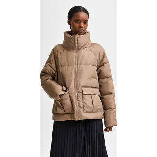 Damen SELECTED Winter Jacke Warm Wattierte Puffer Jacket SLFDASA | 42 - Hellbraun