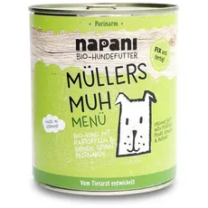 Bild Bio Menü Müllers Muh mit Rind & Kartoffeln - Hunde Nassfutter im 800g Dosenfutter - Premium Hundefutter aus Bayern