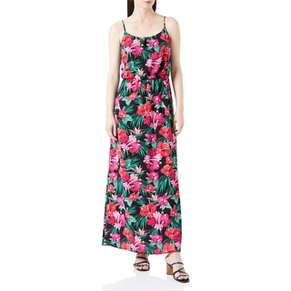 ONLY Damen Onlvano Fr Strap Maxi Dress Ptm, Black/Aop:exotic Jungle Flower, 40