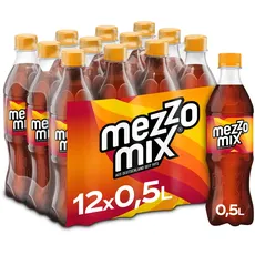 Mezzo Mix - prickelnd-erfrischendes Mischgetränk aus Cola und Orange - Softdrink in praktischen Einweg Flaschen (12 x 500 ml)