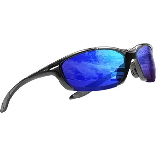 ICECUBE Sportech Sonnenbrille für Damen und Herren, polarisierter UV400-Schutz, leichter Rahmen, Sport-Sonnenbrille für Baseball, Golf, Laufen (S.BLK/Blue)