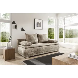werk2 Schlafcouch Polyester 2-Sitzer Beige-Braun