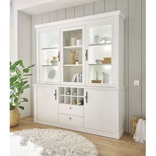 Home affaire Buffet »RAVENNA« im romantischen Landhausstil, Griffe aus Metall, Höhe 207 cm, weiß