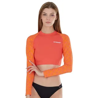Fundango Amelia Surf Damen-rashguard Mit Langen Ärmeln - Dark Orange - XS