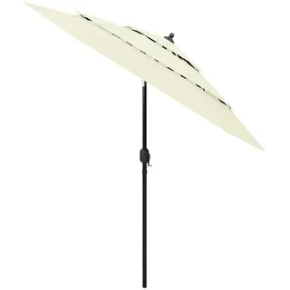 vidaXL Sonnenschirm mit Aluminium-Mast 3-lagig Sandfarbe 2,5 m - Beige