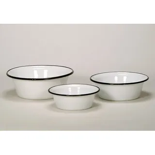 Krüger Schüssel 3 Stk. aus Emaille, weiß