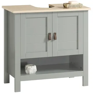 SoBuy Waschbeckenunterschrank Badschrank Waschtisch Unterschrank Badmöbel Hellgrau bht ca: 60x60x30cm