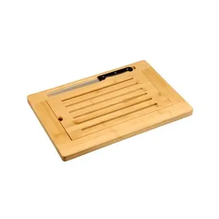 KESPER Brot-Schneidebrett-Set Bambus 1 Set 42 x 28 x 2 cm Beige