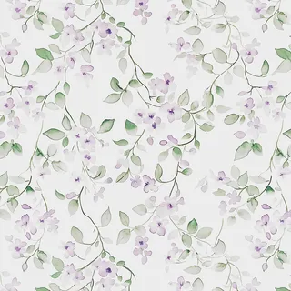 FENTIS Selbstklebend Tapete Klebefolie Möbel Möbelfolie Selbstklebend Tapeten Klebetapete Wallpaper Selbstklebende Tapete Blumen Abnehmbar für Küche Bad, Lila Blumenmuster 44.5x500cm