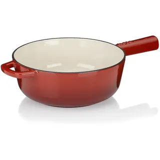 Kela Käsefondue-Pfanne CALIDO Gusseisen rot emailliert 1,8