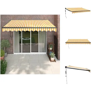 vidaXL Elektrische Markise mit Kurbel Gelb und Weiß 3,5x2,5 m - Markisen