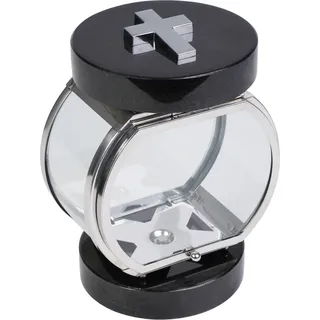 Grablampe rund Edelstahl Granit Schwedisch Black Kreuz