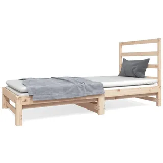vidaXL Tagesbett Ausziehbar 2x(90x190) cm Massivholz Kiefer - Braun