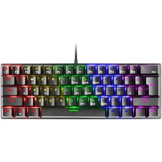 Mars Gaming MK60 Schwarz, Mechanische Gaming Tastatur FRGB, Antighosting, Switch Mechanischer Blau, US Sprache