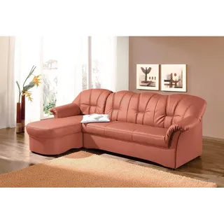 DOMO collection Ecksofa Papenburg Kunstleder 2-Sitzer Terrakotta