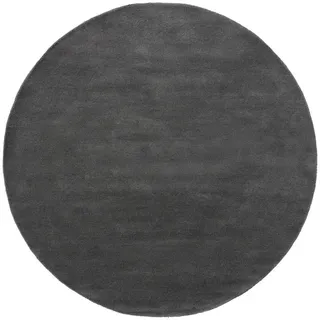 benuta Nest Wollteppich rund Bent Anthrazit ø 200 cm rund , Textil , Beton Optik , Rund , 200x200 cm , Care & Fair, Handmade in India , pflegeleicht , Teppiche und Böden, Teppiche, Schafwollteppiche