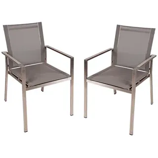 Garden Pleasure SIENNA Stapelstuhl 56 x 64 x 85 cm grau 2 St.