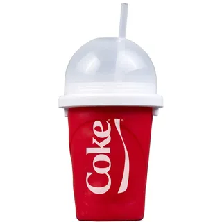 Magic Freez Slushy Maker – Tragbarer Slushy Becher aus Silikon mit 2-in-1 Strohhalm und Löffel – Slush Ice Maker für erfrischende Slushies – Slushi Cup zum Slush Eis selbermachen – 370ml