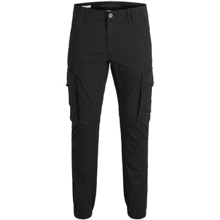 JACK & JONES Cargo Hose Slim Fit Paul in Schwarz-W27 / L30