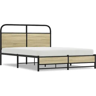vidaXL Bettgestell ohne Matratze 140x200 cm Sonoma-Eiche Holzwerkstoff - Braun