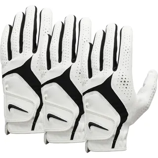 NIKE Dura Feel X Golfhandschuhe 3er Pack Herren – Golf Glove Set Left Hand – Strapazierfähige Golfhandschuhe mit starkem Grip, Pearl White/Pearl White/Black, M/L
