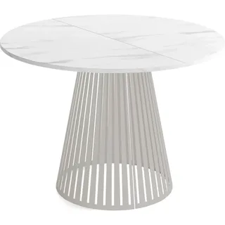WFL GROUP Naro Ø 100 cm marmor weiß
