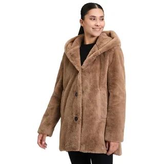 Betty Barclay Plüschjacke Damen mit Kapuze braun 42 EU