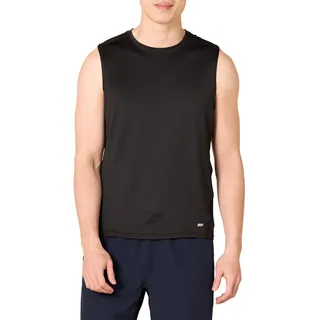 Amazon Essentials Herren Leichtes, Ärmelloses Muskelshirt Aus Schnelltrocknendem Funktionsstretch, Schwarz – Original, M