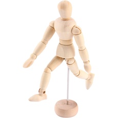Yosoo Gliederpuppen 4,5"Künstler Männlichen Holzfigur Modell mit Beweglichen Gliedmaßen für Skizzieren Zeichenhilfe Mannequin Puppe (4,5")