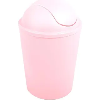 MSV Kosmetikeimer Abfalleimer Schwingdeckeleimer 5,5 Liter Kunststoff Pastellrosa - Rosa