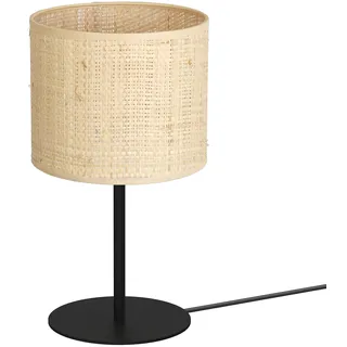 LUMINEX lampe RATTAN Beleuchtung Tischlampe schwarz - Schwarz