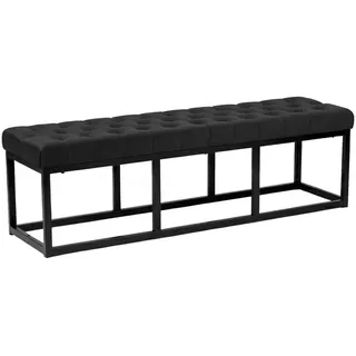 CLP Sitzbank 150/37 cm Samt schwarz , Schwarz , Textil , 150x42x37 cm , Esszimmer, Bänke, Sitzbänke