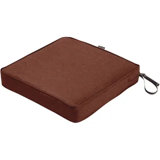 CLASSIC ACCESSORIES Montlake Wasserabweisendes, quadratisches Outdoor-Sitzkissen, Terrassenmöbel, Stuhlkissen, Heidekraut-Henna-Rot, Outdoor-Kissenbezug, 48,3 x 48,3 x 7,6 cm