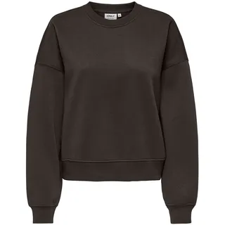 Sweatshirt ONLY "Sweatshirt ONLBEST CREW NECK SWEAT 1er Pack", Damen, Gr. L, braun (dunkelbraun), Obermaterial: 65% Polyester PES. 35% Baumwolle CO., Sweatshirts Sweatshirt