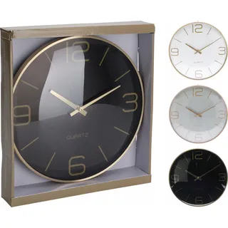 Wohnzimmer Wanduhr modern schwarz 30,5 cm - Schwarz