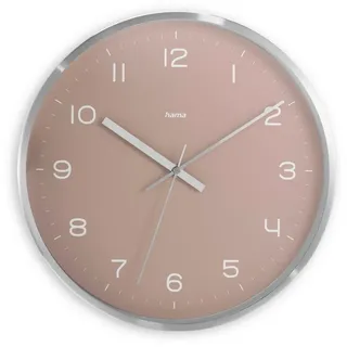 Hama Funkwanduhr Fidschi rosa silber Aluminium, Ø 30,0 cm