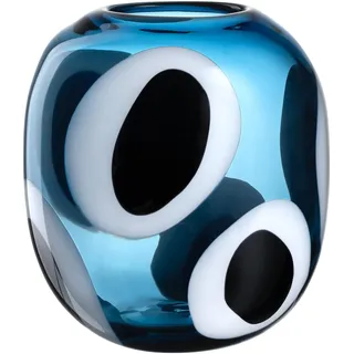 LEONARDO HOME OCCHI BLU Vase • handgemachtes Kunstwerk voller Leidenschaft • Elegante Blumenvase • einzigartige Schönheit • Kunst für Zuhause • Höhe 21 cm • blau • 047509