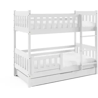 Masseno Etagenbett Lucia mit Bettkasten 80x160 cm Weiß , Holz , 80x160 cm , Babymöbel & Kindermöbel, Kinderzimmer & Jugendzimmer, Stockbetten