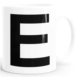 MoonWorks Kaffee-Tasse Buchstaben Buchstabe Arial Bold glänzend Kaffeetasse Teetasse Keramiktasse Weiss unisize