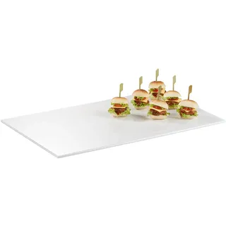 APS 84185 GN 1/1 Tablett ZERO, 53 x 32,5 cm, Höhe 1,5 cm, Melamin, weiß hochglanz, mit Antirutsch-Füßchen