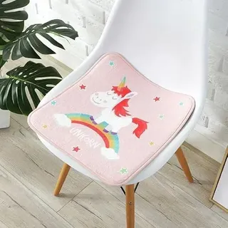 champracer Sitzkissen Kinder Runde Stuhlkissen Stuhl Sitzpolster, Waschbare Weiche Sitzkissen Komfort Stuhlauflage als Kissen für Outdoor Indoor Gartenstuhl (Schüchternes Regenbogen-E,25 x 25 cm)