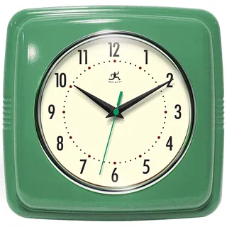 Infinity Instruments Quadratische Wanduhr 22,9 cm Quarz grün