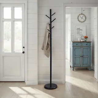 Idimex Kleiderständer Enrico , Schwarz, Schwarz , Holz , Mode , 28x171x28 cm , Garderobe, Garderobenständer