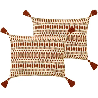 Yard The Linen Ganado Woven Feather Filled Cushion - Twin Pack