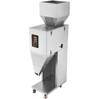 VEVOR Partikelfüllmaschine, 0,022–2,2 lbs/10–1000 g, automatische Füllmaschine mit Fußpedal, Wiegefüllmaschine aus Edelstahl, Wiegefüllmaschine für Bohnen, Samen, Körner, Tee, Granulatverpackung