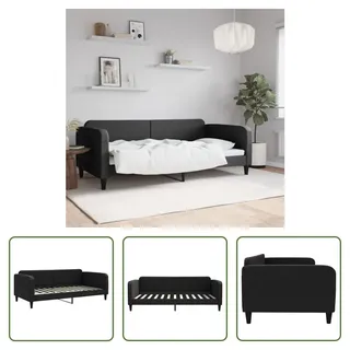The Living Store Tagesbett Schwarz 100x200 cm Stoff - Schwarz