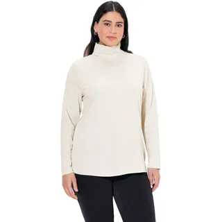Ulla Popken Große Größen Damen Rollkragenpullover Shirtrolli Basic Weiß (Ecru 21), 48 (Herstellergröße: 46+)